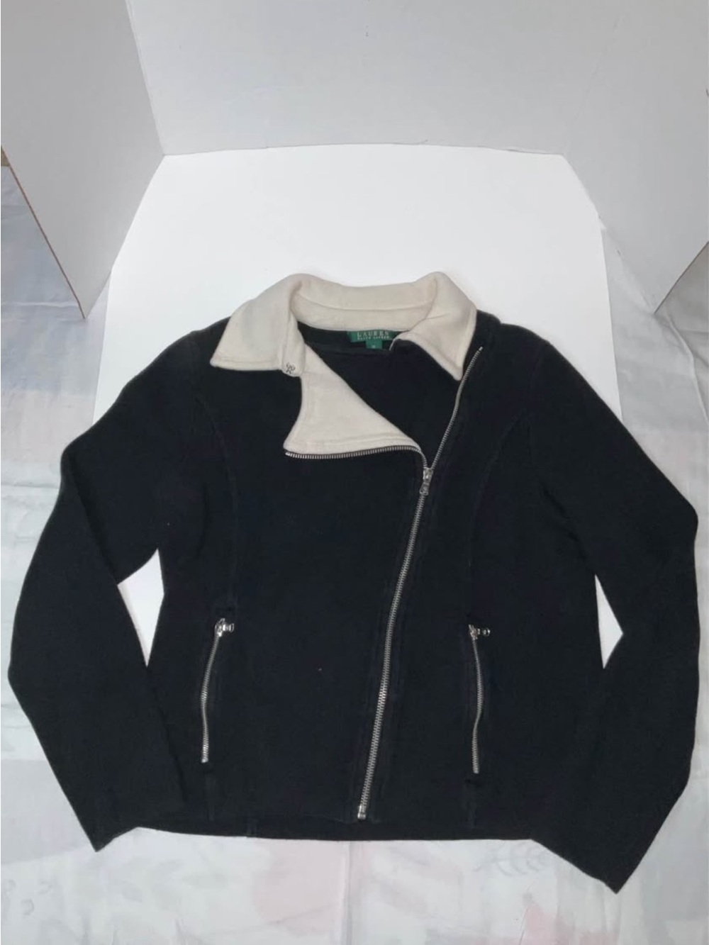 Lauren Ralph Lauren Black Jacket with Cream Collar